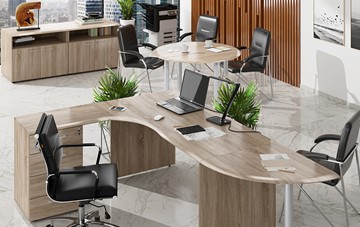 Офисный комплект мебели Wave 2, рабочий стол и конференц-стол в Шахтах - предосмотр