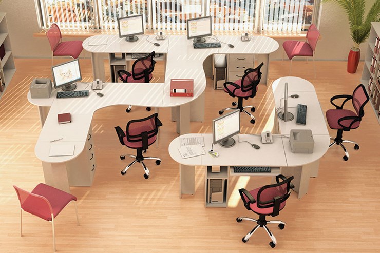 Набор мебели в офис Классик для 5 сотрудников в Шахтах - изображение