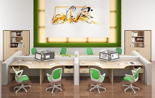Офисный набор мебели SIMPLE с эргономичными столами и шкафом в Шахтах - изображение