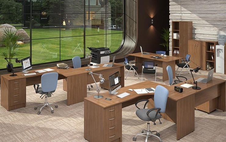 Мебель для персонала IMAGO три стола, 2 шкафа, стеллаж, тумба в Шахтах - изображение