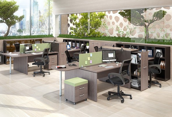 Офисный комплект мебели Xten для двух сотрудников с тумбочками в Батайске - изображение