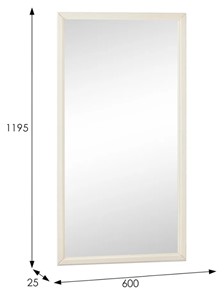 Зеркало навесное в гардероб Ника (Слоновая кость) 119,5 см x 60 см в Шахтах - предосмотр 3