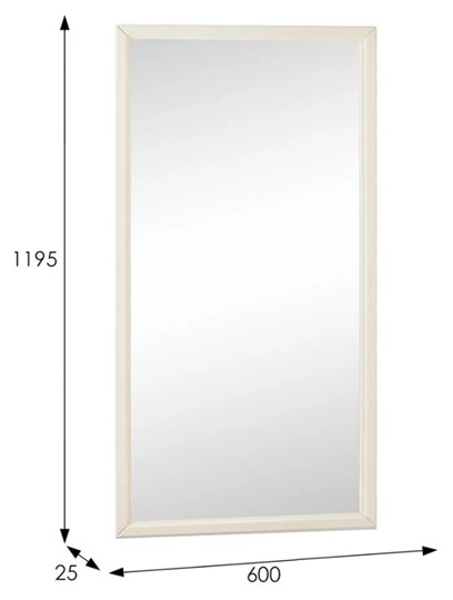 Зеркало навесное в гардероб Ника (Слоновая кость) 119,5 см x 60 см в Шахтах - изображение 3