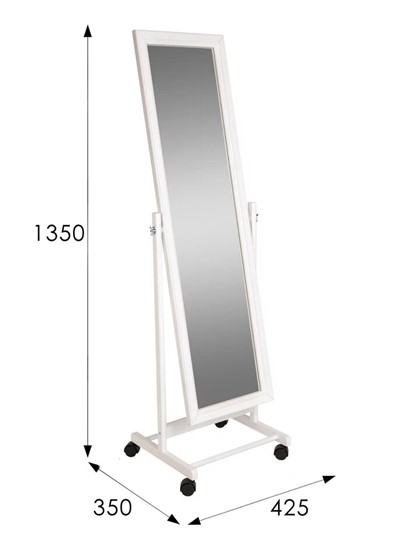 Напольное зеркало в спальню BeautyStyle 27 (135х42,5см) Белое в Шахтах - изображение 7
