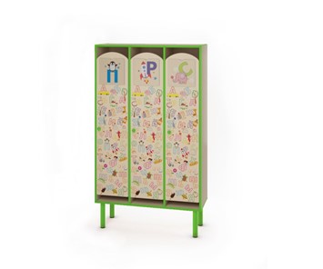 Распашной детский шкаф ШГ-3 - Азбука (Зеленый) в Шахтах