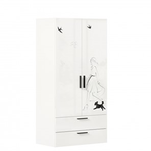 Распашной комбинированный шкаф Джоли ЛД 535.040, Серый шелк в Шахтах
