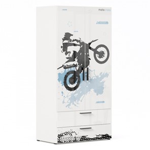 2-створчатый шкаф комбинированный Мотокросс ЛД 535.040, Серый шелк в Шахтах