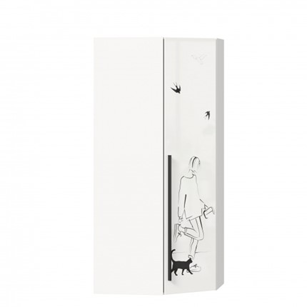Распашной угловой шкаф Джоли 45 ЛД 535.030, Серый шелк в Шахтах - изображение