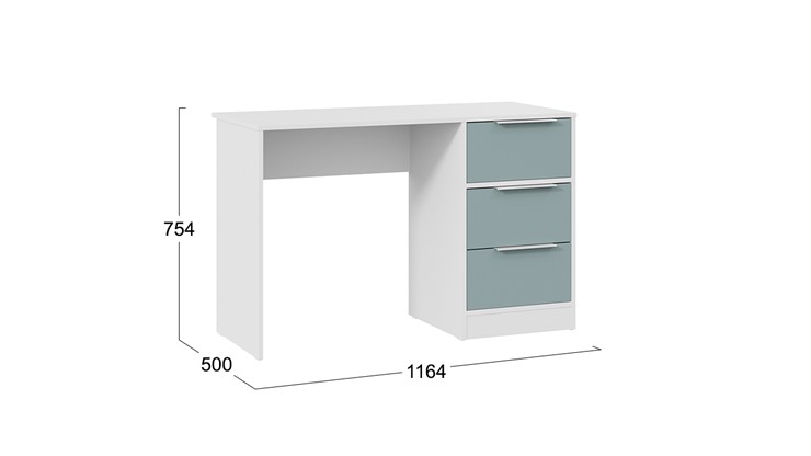Письменный стол Марли Тип 1 (Белый/Серо-голубой) в Шахтах - изображение 4