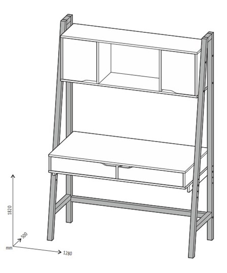 Стол с ящиками высокий POLINI Kids Mirum 1445 Серый / Белый в Шахтах - изображение 1