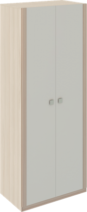 Шкаф 2-х створчатый Глэдис М22 (Шимо светлый/Белый текстурный) в Шахтах - изображение