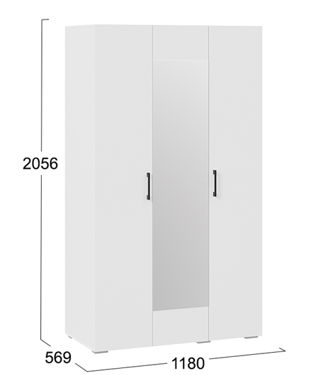 Шкаф трехстворчатый с зеркалом Нео (Белый) в Шахтах - изображение 5