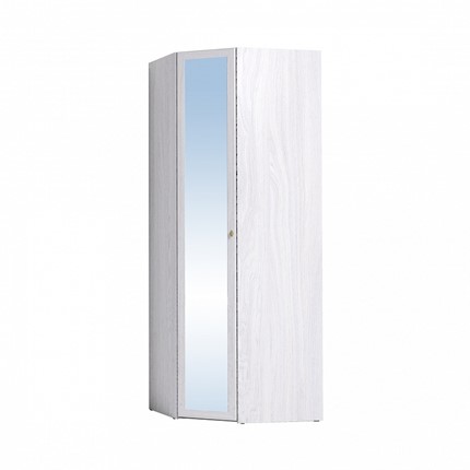 Распашной шкаф угловой Sherlock 63+ фасад зеркало, Ясень Анкор светлый в Шахтах - изображение
