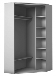 Шкаф угловой с зеркалом, ХИТ У-22-4-15, Серый структура в Шахтах - предосмотр 1