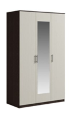 Шкаф 3 двери Светлана, с зеркалом, венге/дуб молочный в Шахтах - изображение