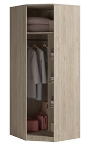 Распашной шкаф угловой Светлана, с зеркалом, белый/дуб сонома в Батайске - предосмотр 1