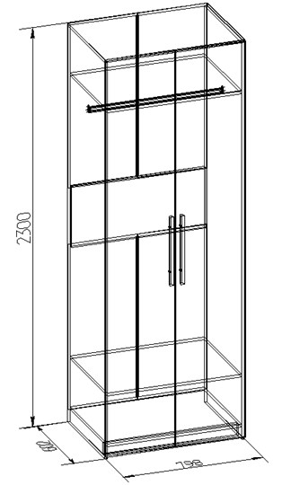 Шкаф распашной Bauhaus 8+ Фасад стандарт, Дуб Сонома в Шахтах - изображение 2