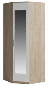 Распашной шкаф угловой Светлана, с зеркалом, белый/дуб сонома в Батайске - предосмотр