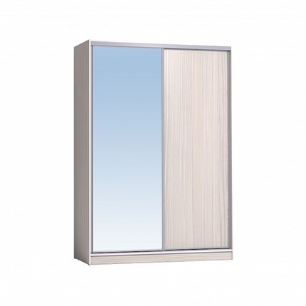 Шкаф 2-х створчатый 1600 Домашний Зеркало/ЛДСП, Бодега светлый в Батайске - изображение