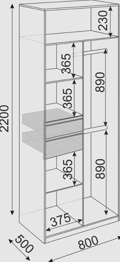 Шкаф 2-х створчатый Глэдис М22 (Шимо светлый/Белый текстурный) в Шахтах - изображение 2