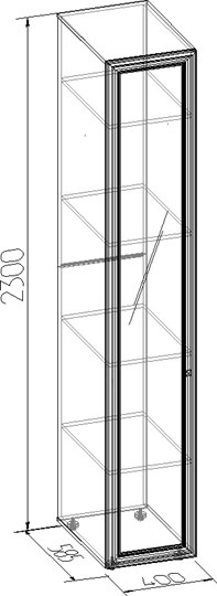 Шкаф однодверный Paola 55 + Фасад Стандарт Правый в Шахтах - изображение 1