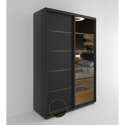 Шкаф двухдверный Акцент-Квадро 2-КВ (Эко кожа Версаль) 2303х1200х600, Венге в Шахтах - изображение