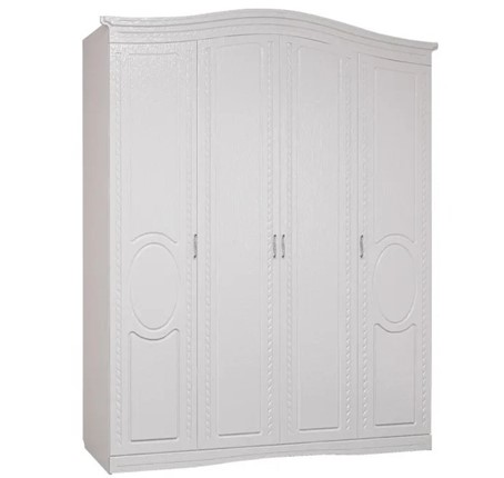 Шкаф четырехдверный Гертруда, М1, белая лиственница/ясень жемчужный в Шахтах - изображение