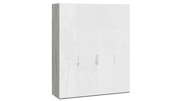 Шкаф для одежды Эмбер СМ-348.07.011 (Дуб Гамильтон/Белый глянец) в Шахтах