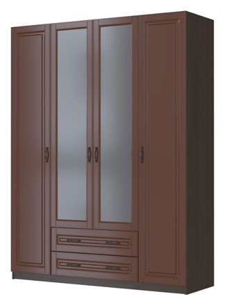 Шкаф четырехстворчатый Кантри, лак орех ШР-4, с 2мя зеркалами в Ростове-на-Дону - изображение