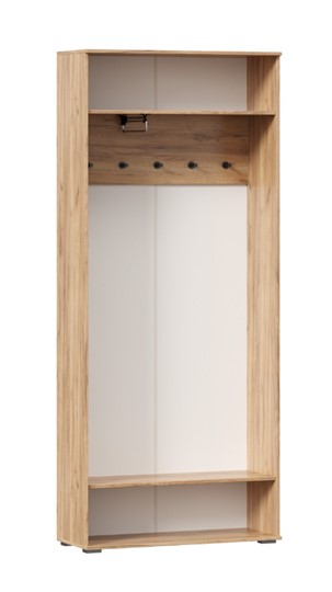 Шкаф двухстворчатый Фиджи с декоративными накладками 659.310, Дуб Золотой/Белый в Шахтах - изображение 2