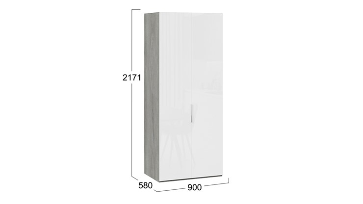Шкаф Эмбер СМ-348.07.003 (Дуб Гамильтон/Белый глянец) в Шахтах - изображение 1