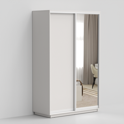 Шкаф двухдверный ЭКО-Сим ДЗ 220х160х60, Белый матовый/белый глянец в Шахтах - изображение