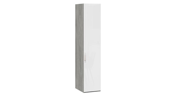 Шкаф одностворчатый Эмбер СМ-348.07.001 (Дуб Гамильтон/Белый глянец) в Шахтах - изображение