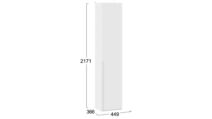 Шкаф одностворчатый Порто (366) СМ-393.07.211 (Белый жемчуг/Белый софт) в Шахтах - изображение 3