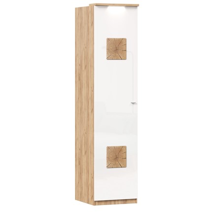 Шкаф одностворчатый с декор. накладками Фиджи 659.225, белый в Шахтах - изображение