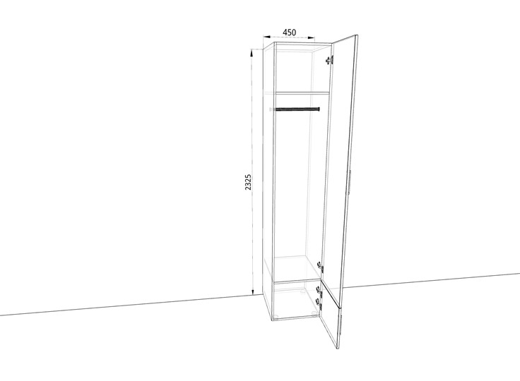 Распашной шкаф 450х500х2325мм (Ш4319З) Белый/Жемчуг в Шахтах - изображение 1