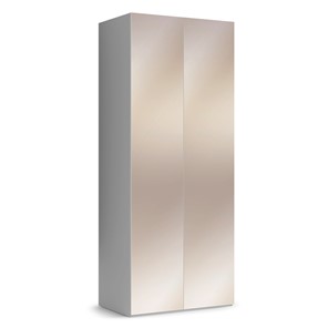 Шкаф с зеркальными фасадами Марсель 900 (белый) в Шахтах