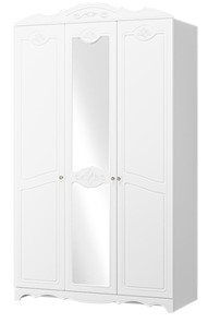 Шкаф трехдверный в спальню Лотос ШР-3 (Белый) 1 зеркало в Батайске