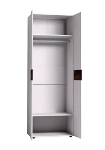 Шкаф для одежды Норвуд 54 фасад стандарт + стандарт, Белый-Орех шоколадный в Шахтах - предосмотр 1