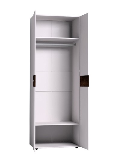 Шкаф для одежды Норвуд 54 фасад стандарт + стандарт, Белый-Орех шоколадный в Шахтах - изображение 1