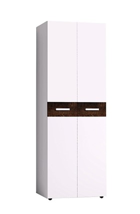 Шкаф для одежды Норвуд 54 фасад стандарт + стандарт, Белый-Орех шоколадный в Шахтах - изображение