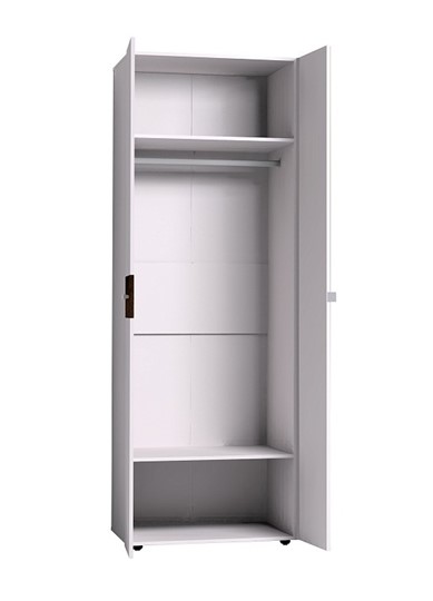 Шкаф для одежды Норвуд 54 фасад зеркало + стандарт, Белый-Орех шоколадный в Шахтах - изображение 2