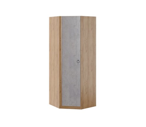 Распашной шкаф угловой Глэдис М21 (Дуб золотой/Цемент светлый) в Шахтах - изображение