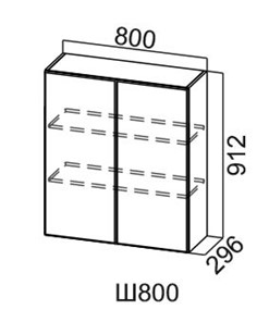 Кухонный навесной шкаф Модус, Ш800/912, цемент темный в Шахтах - предосмотр