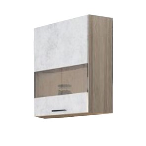 Кухонный шкаф со стеклом Модус, Ш500с/720, цемент светлый в Шахтах