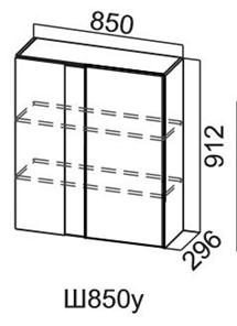 Навесной шкаф Модус, Ш850у/912, цемент темный в Шахтах