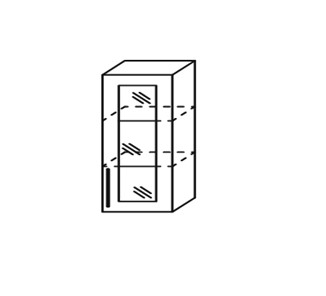 Кухонный шкаф Мыло, настенный однодверный с полкой со вставкой из стекла 918*300*320, ШНст 300/918 в Шахтах