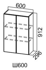 Настенный шкаф Модус, Ш600/912, галифакс в Шахтах - предосмотр