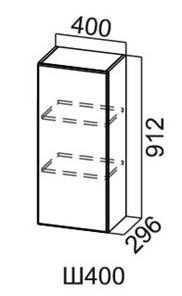 Кухонный навесной шкаф Модус, Ш400/912, цемент светлый в Шахтах - предосмотр