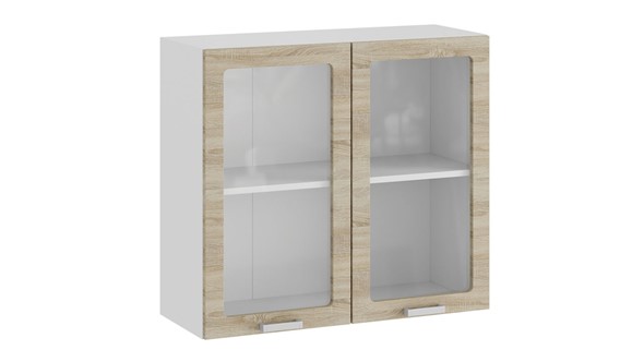 Навесной кухонный шкаф Гранита 1В8С (Белый/Дуб сонома) в Шахтах - изображение